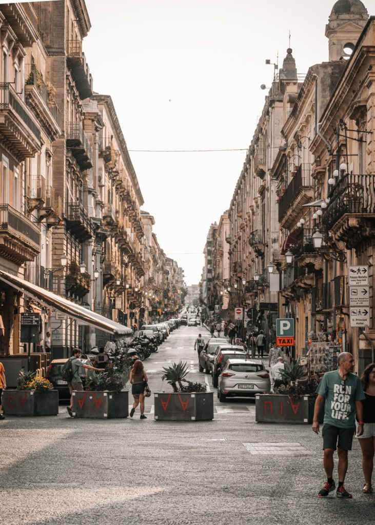 One of the many streets in Catania