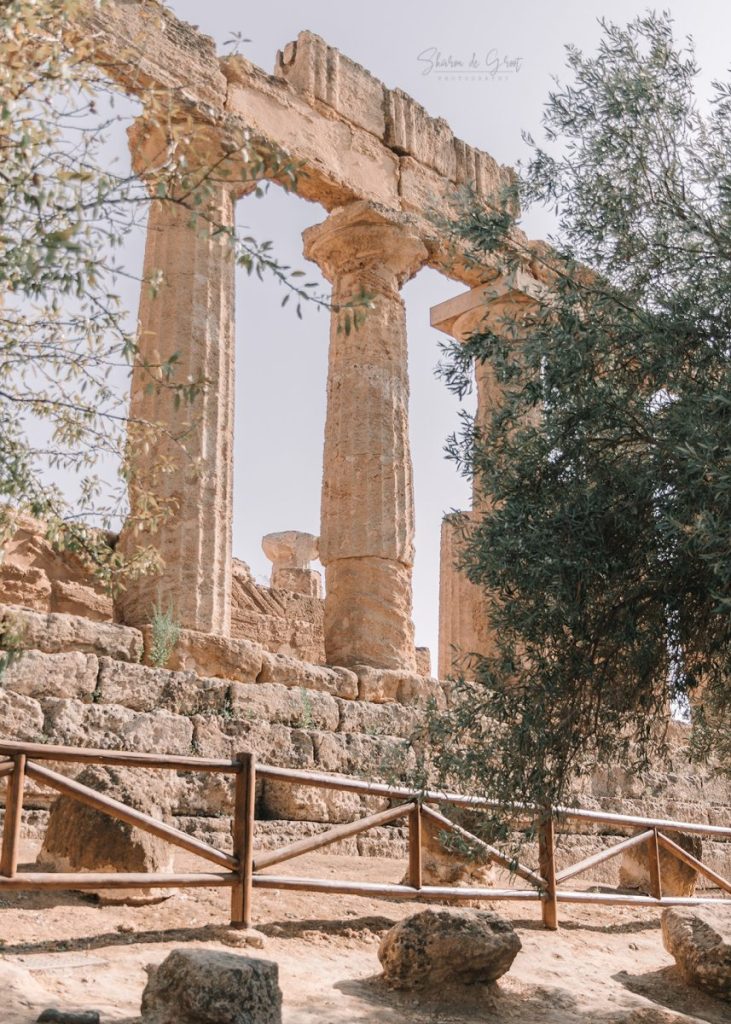 Remains of pillars from an old Greek temple.