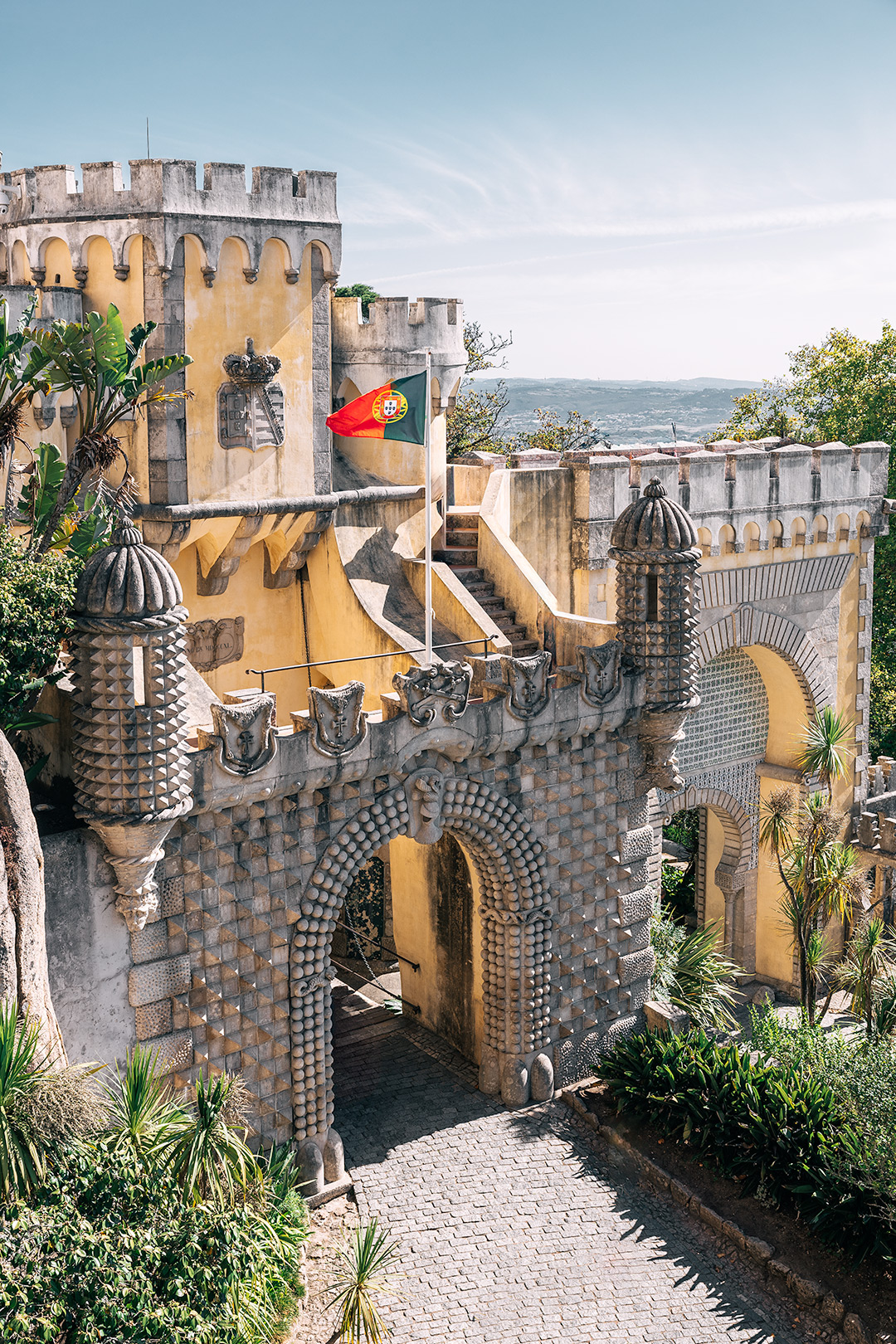 Pena palace with Portugese flag.