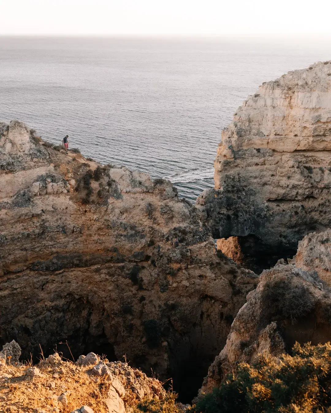 Limestone cliffs during sunset